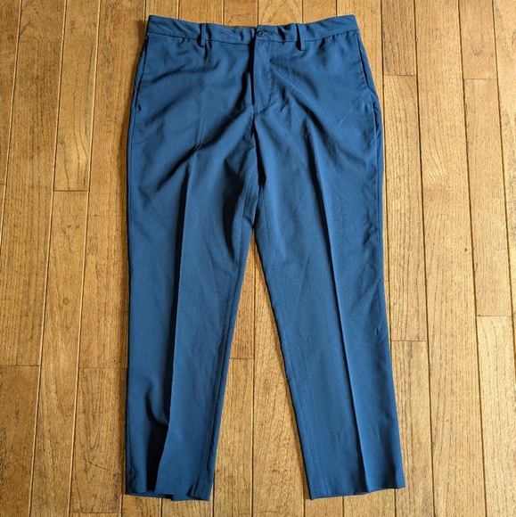 Men's DKNY Dark Blue Pleated Front Straight Leg Dress Pants Size 36x30 - Picture 1 of 3